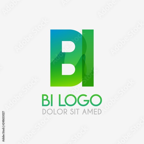 The BI logo with striking colors and gradations, modern and simple for industrial, retail, business, corporate. this IB logo made for online and offline media both web, mobile, logo, brochure, flayer.
