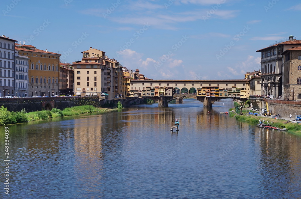 Ponte Vecchio seen from Ponte alle Grazie, Florence, Italy