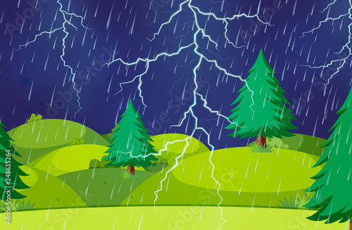 A thunderstorm nature scene