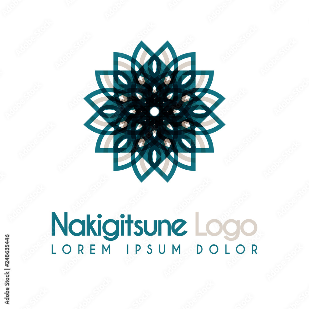 blue and gray flower logos with geometric shapes. for the celebration of religion and architecture of the Middle East. suitable for corporate, business and development interiors blue and gray flower logos with geometric shapes. for the celebration of religion and architecture of the Middle East. suitable for corporate, business and development interiors