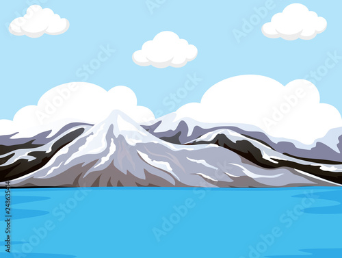 Mountain next to the water