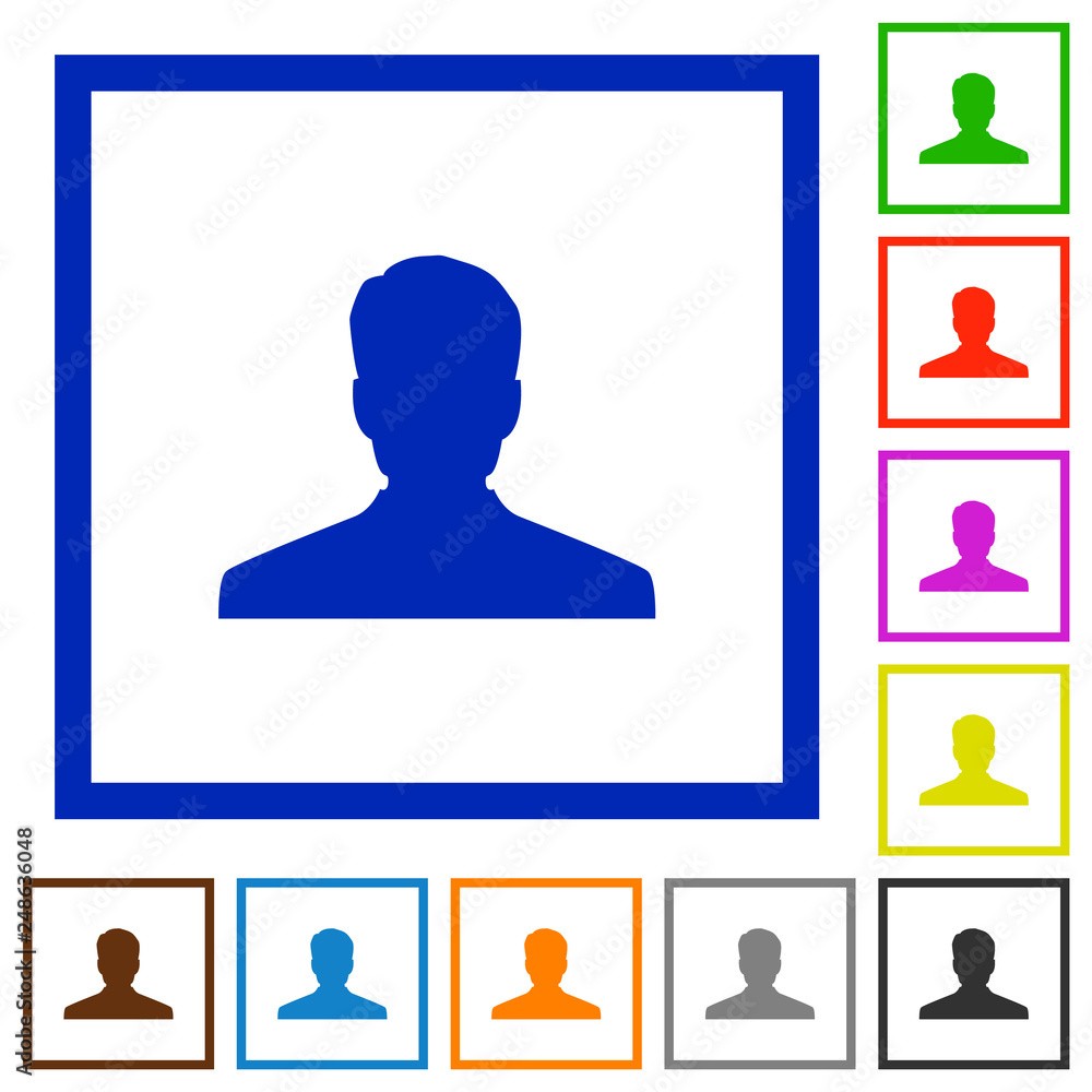 Anonymous avatar flat framed icons Anonymous avatar flat framed icons