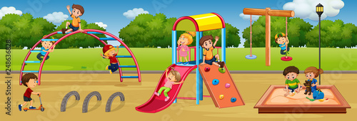 Children playing at playground