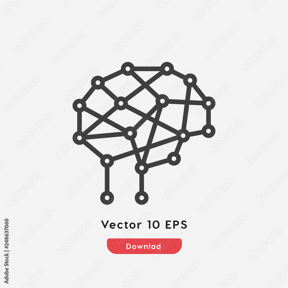 brain ai icon vector brain ai icon vector