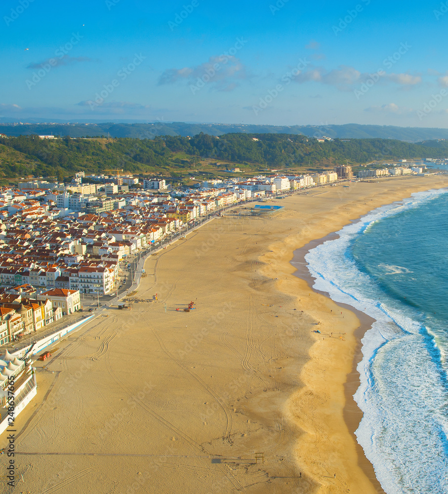 Fototapeta premium Skyline of Nazare, beach. Portugal