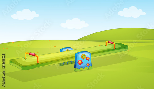 A seesaw playground background