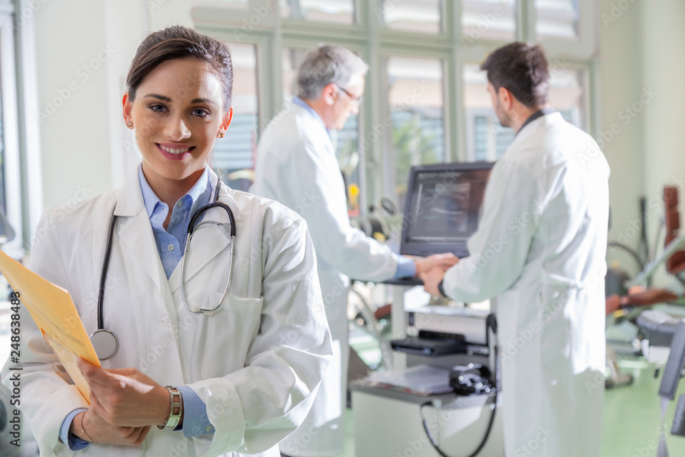 Smiling female doctor in hospital