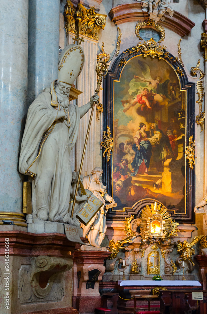 Interior of Church of St. Nicholas on Malostranskaya Square, Prague, Czech Republic