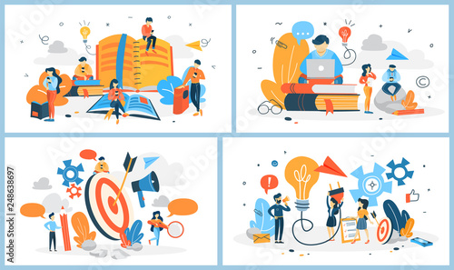 People work together in team. Strategy and business