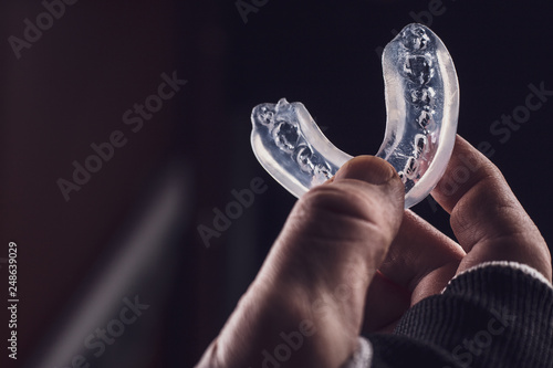 boxer teeth protection. mouthguard photo