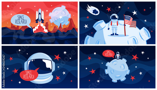 Space exploration and travel in galaxy concept.