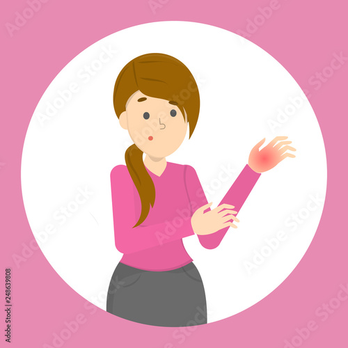 Woman feel numbness in a one hand