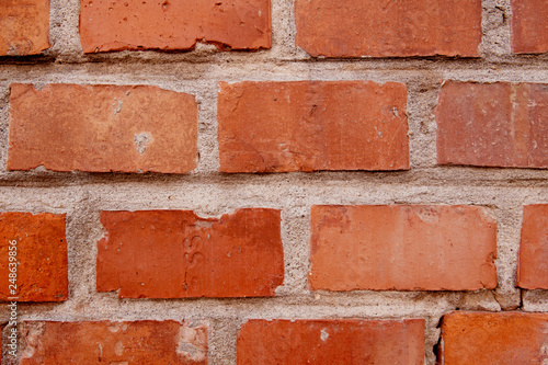 Old red bricks wall background detail