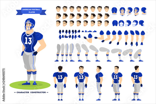 American football player character set for the animation