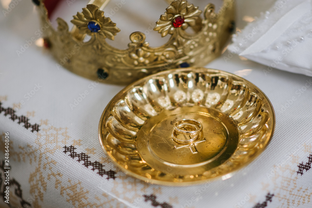 A crown for wedding ceremony at the church A crown for wedding ceremony at the church