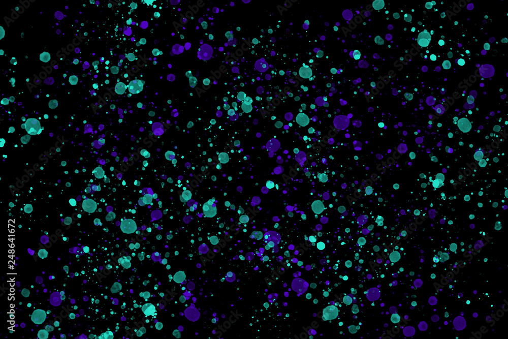 Neon green and purple paint splashes on black background Color splash and drop pattern Abstract texture for web-design, digital printing or concept design. Neon green and purple paint splashes on black background Color splash and drop pattern Abstract texture for web-design, digital printing or concept design.