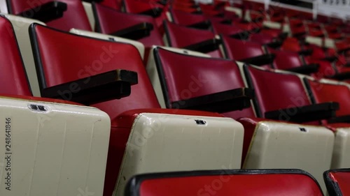 Empty Seats At Arena Close Up Dolly Shot photo