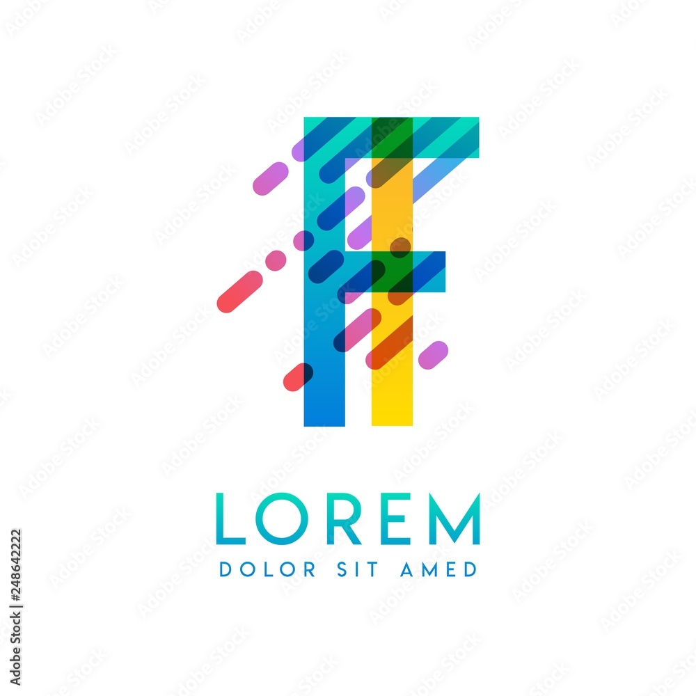 Obraz premium IF logo with the theme of galaxy speed and style that is suitable for creative and business industries. FI Letter Logo design for all webpage media and mobile, simple, modern and colorful.