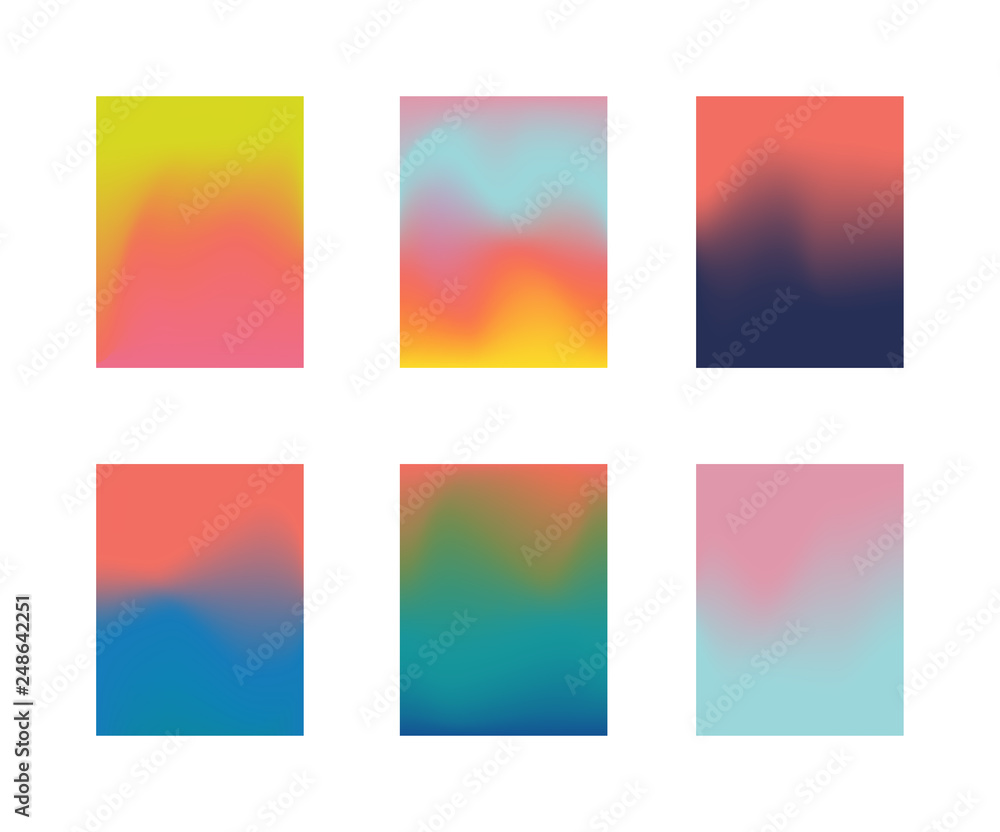 Fototapeta premium Colorful placard poster template with mesh gradient