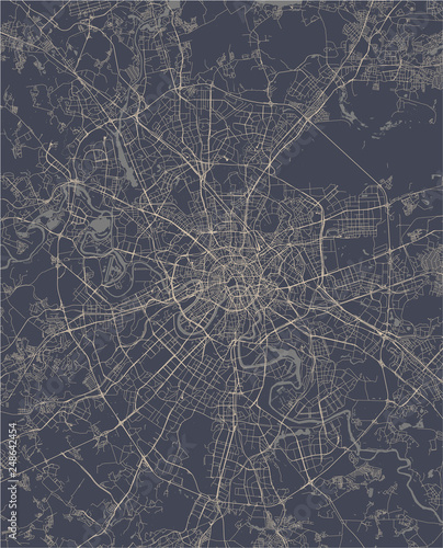Photo map of the city of Moscow, Russia