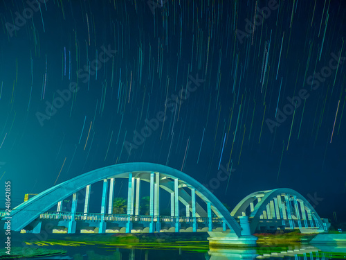 Tha Chomphu Railway Bridge or White Bridge , railway bridge in Mae Tha District, Lamphun landmark off Thailand