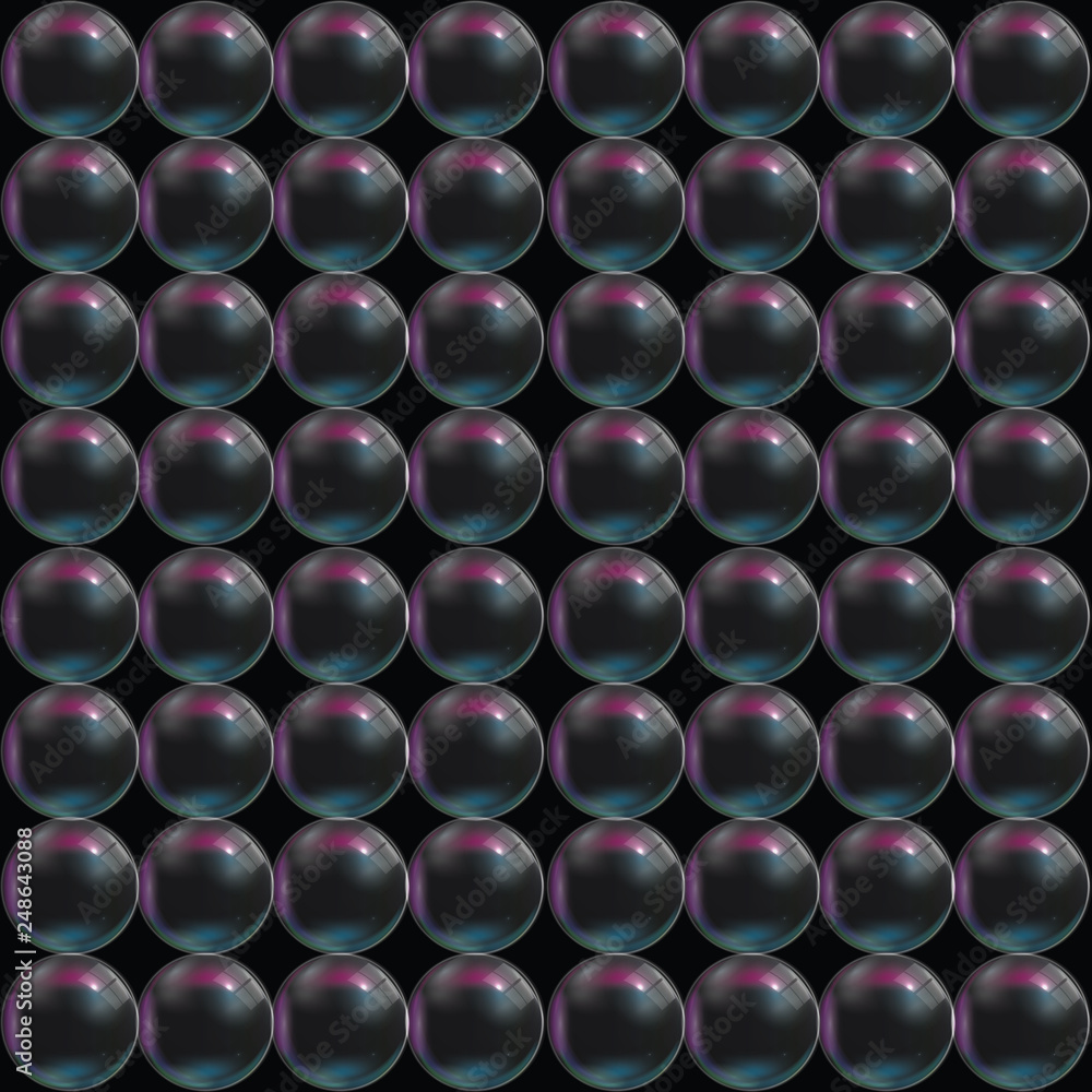Cea Bubbles on Black Background. Seamless pattern. Vector Illustration Cea Bubbles on Black Background. Seamless pattern. Vector Illustration