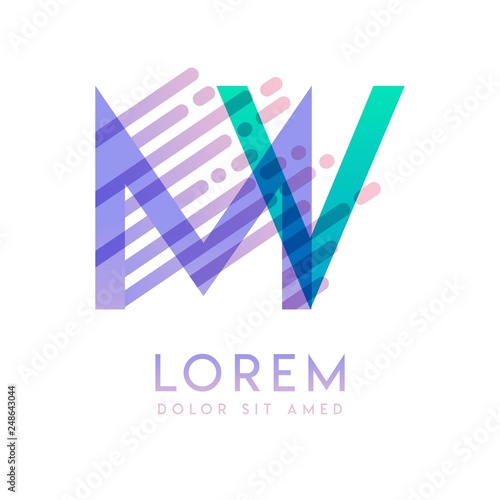 MV logo with the theme of galaxy speed and style that is suitable for creative and business industries. VM Letter Logo design for all webpage media and mobile, simple, modern and colorful. © nakigitsune-sama