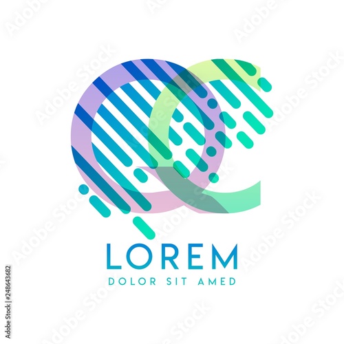 Wallpaper Mural QC logo with the theme of galaxy speed and style that is suitable for creative and business industries. CQ Letter Logo design for all webpage media and mobile, simple, modern and colorful. Torontodigital.ca