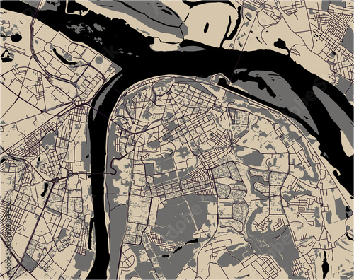 map of the city of Nizhny Novgorod, Russia