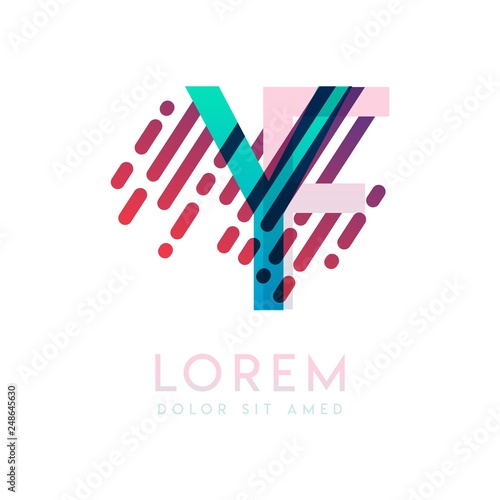 YF logo with the theme of galaxy speed and style that is suitable for creative and business industries. FY Letter Logo design for all webpage media and mobile, simple, modern and colorful.