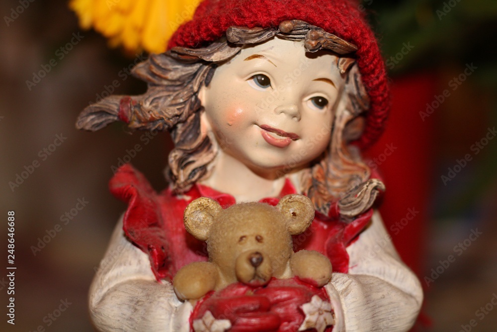 little girl with a toy bear little girl with a toy bear