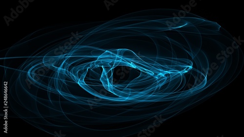 Abstract plasma pattern in the form of a circle on a black background photo