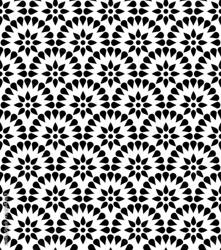 Japanese floral vector seamless repeating pattern.