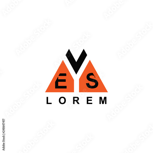 the logo says "yes" with a triangular shape with black and orange. For processional companies & finance, human resource, housing and government divisions. also for digital printing & online business