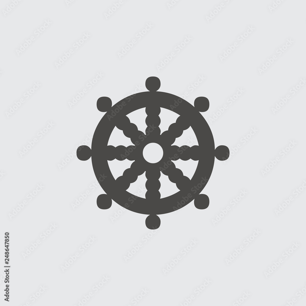 Obraz premium ship steering wheel icon isolated sign symbol and flat style for app, web and digital design. Vector illustration.