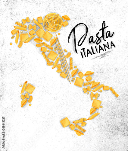 Pasta italiana map poster