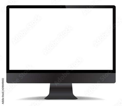 Blank Computer Monitor Isolated On White Background