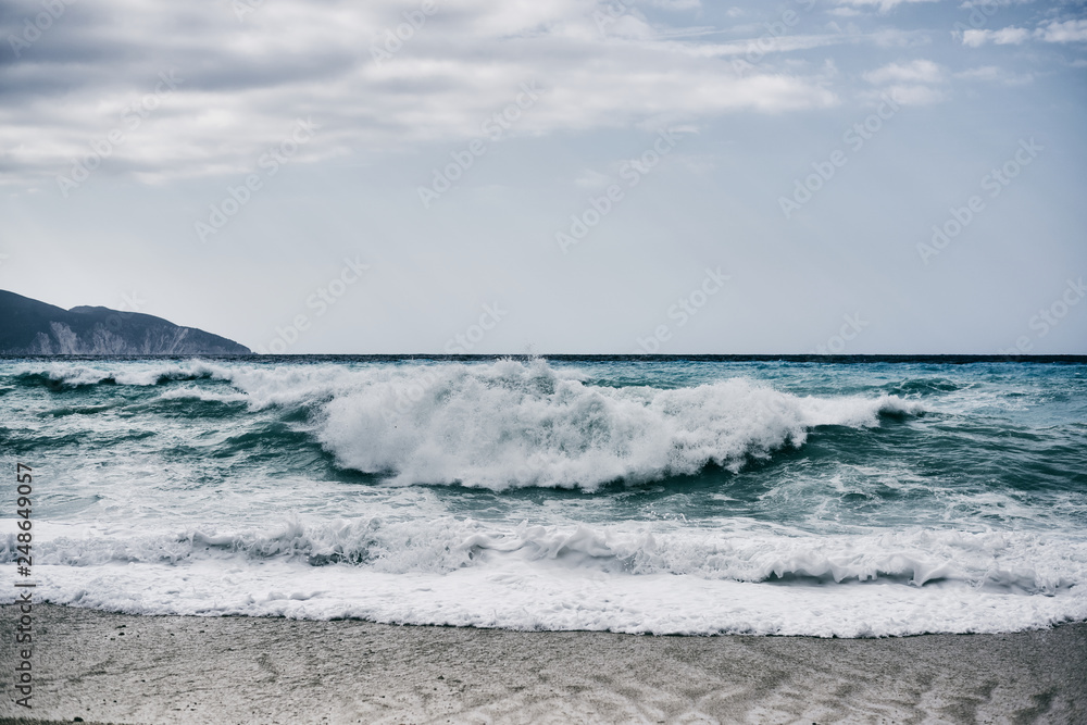 Waves crashing in Greece 2019