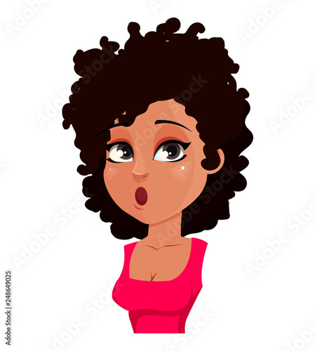 Face expression of African American woman