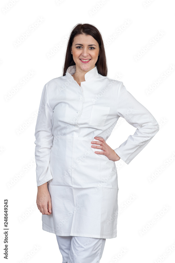 Young female cook on white background, isolated Young female cook on white background, isolated
