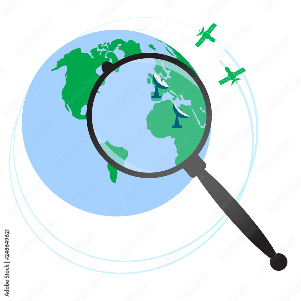 artificial earth satellites in orbit vector illustration artificial earth satellites in orbit vector illustration