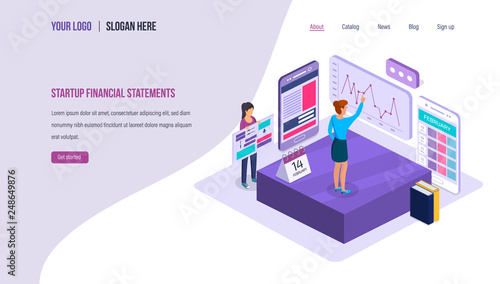 Startup financial statements. Business analysis, teamwork, business diagram graph, investments.