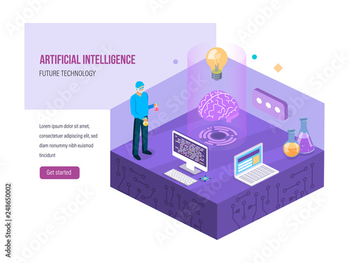 Scientific research in chemical laboratory. System of artificial intelligence.