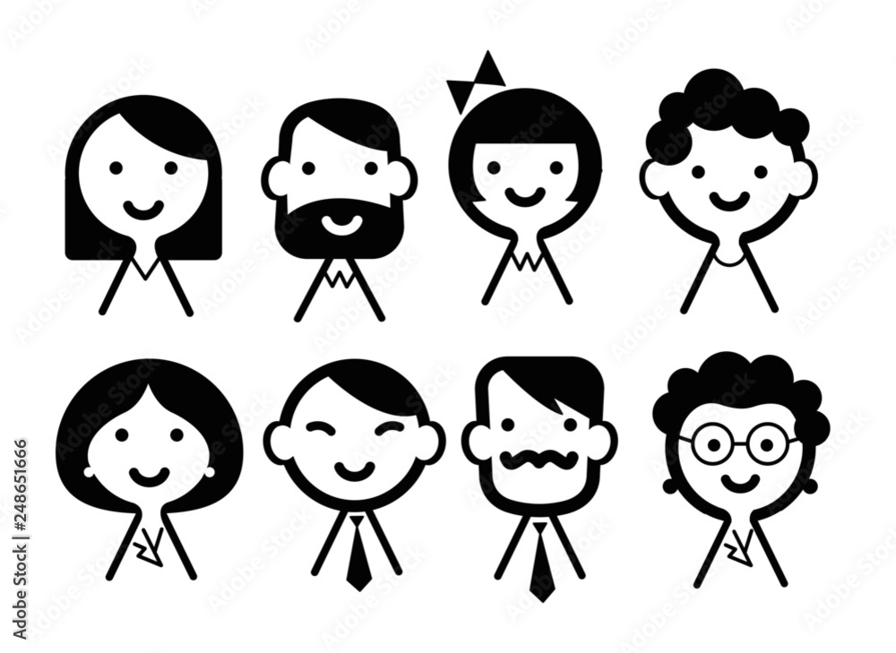 mixed people icons and avatars mixed people icons and avatars