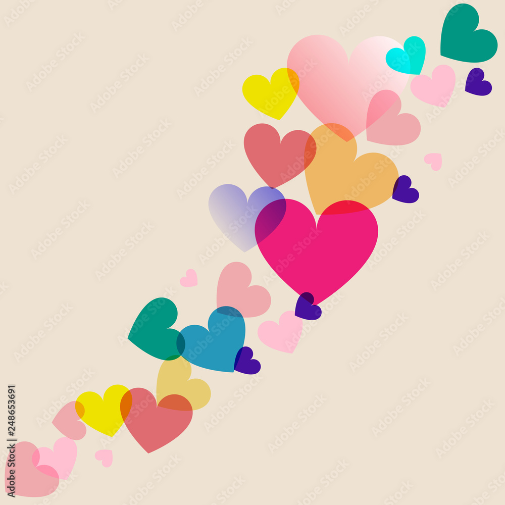 Colorful Heart abstract background, Vector Illustration.