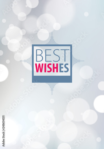 Happy Birthday vector greeting card. Includes lettering composition placed over colorful blurred lights abstract background. A4 format with CMYK colors acceptable for print.