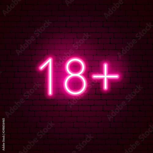 18+ Neon Sign