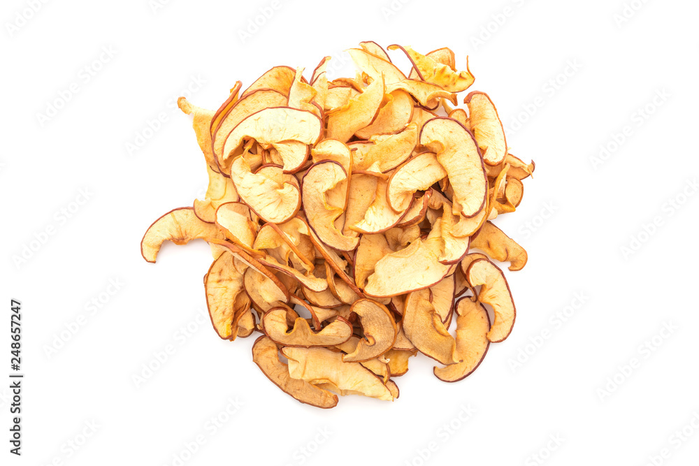 Homemade dried organic apple sliced