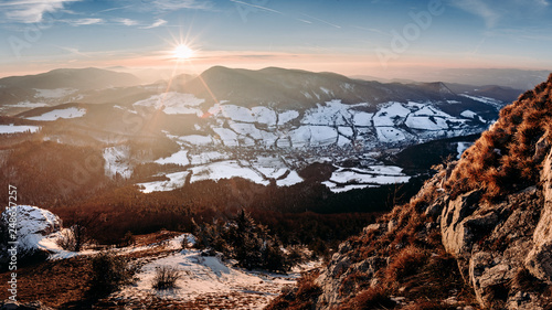 sunset in the mountains photo