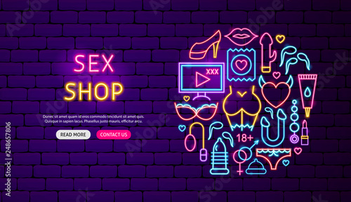 Sex Shop Neon Banner Design